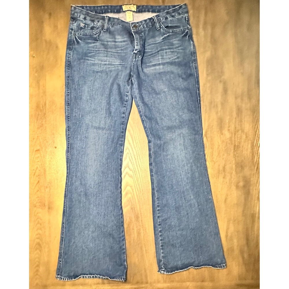 Steve Barry's Women's Denim Flare Jeans‎ Embellished Pockets Size 14
